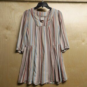 Knox Rose Striped Mini Dress with Ladder Trim at Neck Women's Sz Sm
